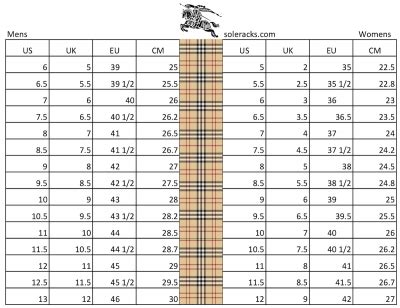 burberry 尺码|burberry size chart uk.